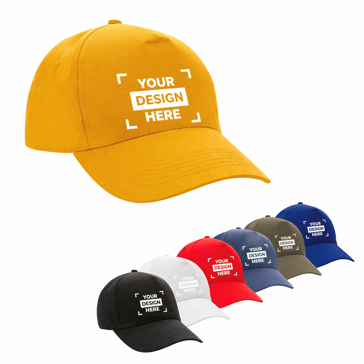 Snapback cap with embroidered company logo, promotional cap